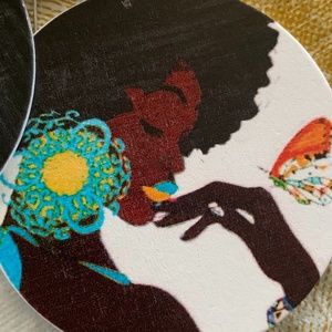 Afro earrings (Teal)